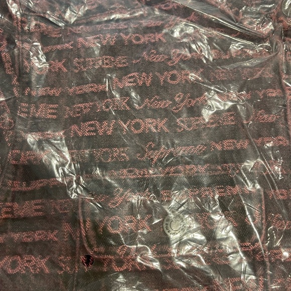 NWT Supreme Multi Type Denim Jacquard Button down shirt in purple size small - Picture 5 of 10